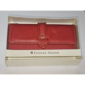 Vintage Etienne Aigner Wallet Red New With Tags And In Original Box Large